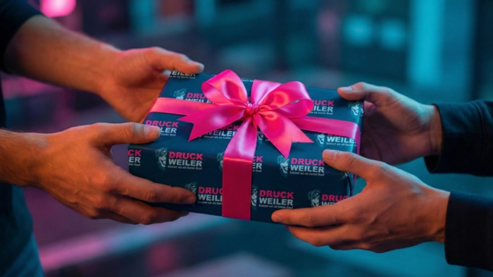 Persönliches Geschenk mit DRUCKWEILER Logo